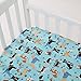 Crib Sheet UOMNY 100% Cotton Fitted Crib Sheet Baby Sheet for Standard Crib and Toddler mattresses Nursery Bedding Sheet Crib Mattress Sheets for Boys and Girls1 Pack Dog Toddler Sheet