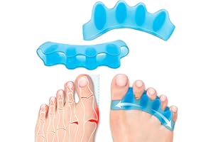 sundpik 2PCS Toe Separators for Women and Men, Gel Toe Spacers for Pedicure and Foot Alignment, Comfortable Foot Care for Bunions and Overlapping Toes