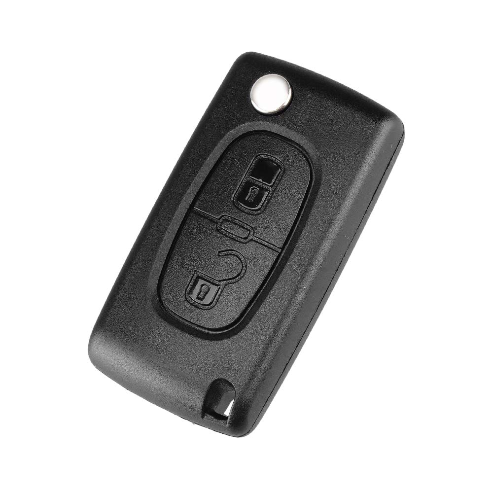 HooRLZ Key Fob Replacement Compatible with Citroen C2 C3 C4 Dispatch Berlingo Grand Picasso, Peugeot Expert Partner 206 207 208 307 308 407 3008 5008 Remote Car Key Cover Case, Citroen Key Fob CE0523