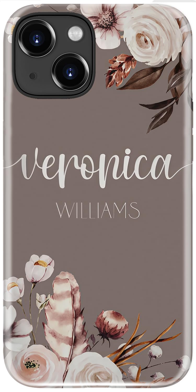 Esdot for iPhone 15 Case Cute - Wireless Charging Compatible – Dual-Layer Soft Silicone + Hard Shell - Wildflower Design - Protective Phone Cover for Women Girls - Elegant Floral Veronica