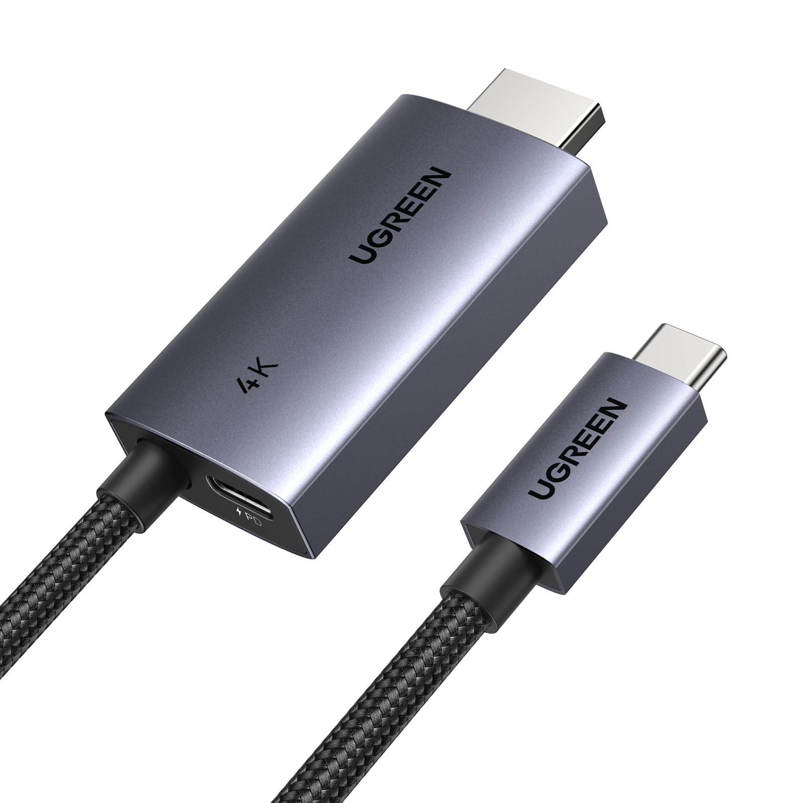 Photo 1 of UGREEN USB C to HDMI Cable with 100W PD Fast Charging Adapter 4K@60Hz 2-in-1 Thunderbolt Unidirectional Type C to HDMI Compatible iPhone 16 Pro Max, SteamDeck, MacBook, iPad, Galaxy S25, XPS, 6.6FT