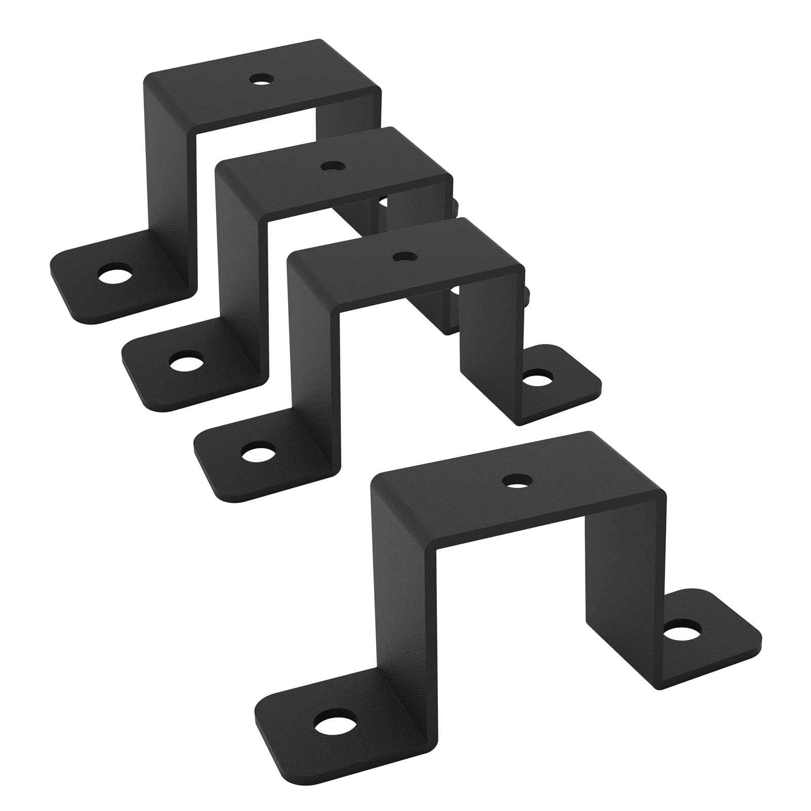 VANROUG 4 Pcs Square Pipe Clamp, U Shaped Connector, Fence Post Wall Fixing Bracket - Suitable for Water Pipes, Balcony Railing, Stairs Railing (1.5"x1.5")