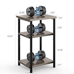 DUMOS End Table, 3 Tier Side Sofa Tables for Small
