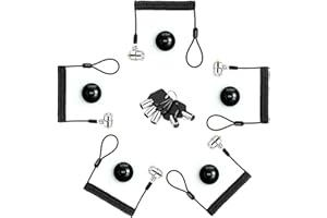 LORADAR Security Retractable Cable Lock Portable Keyed Laptop Lock 5 Keys 8Ft for Monitors, Laptops, MacBooks, Tablets, iPad,Mac Mini,(5 Pack Keyed Alike)