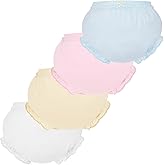 4 Pcs Baby Bloomers for Toddler Girls Newborn Diaper Covers for Girls Cotton Briefs Shorts Underwear