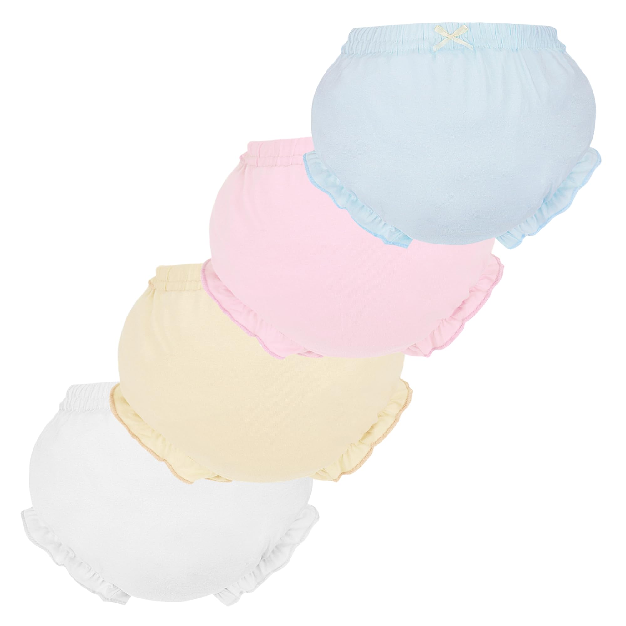 Billion Xin 4 Pcs Baby Bloomers for Toddler Girls Newborn Diaper Covers for Girls Cotton Briefs Shorts Underwear