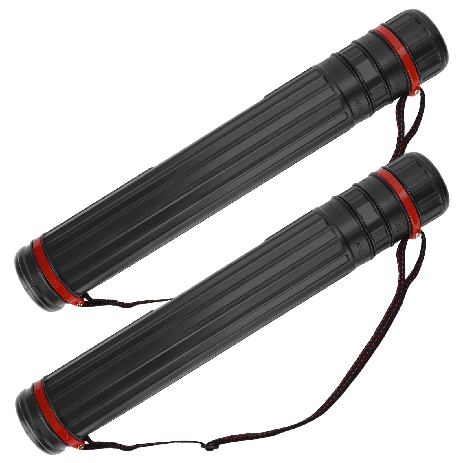 DEWEL Document Storage Poster Tube 2 Pcs, 45-75 cm Waterproof Telescoping Adjustable Teletube Expandable with Carrying Strap, for Drawing, Blueprints, Maps, Flip Chart
