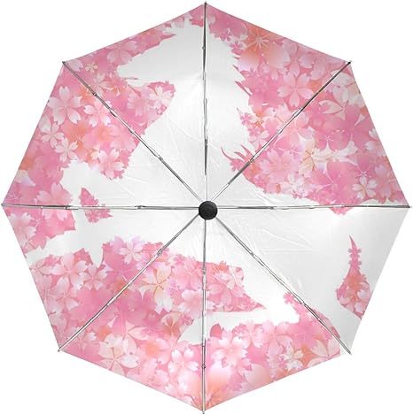Amazon Co Jp Kaaridream 日傘 折りたたみ傘 ワンタッチ 自動開閉 完全遮光 Uvカット 晴雨兼用 軽量 折り畳み レディース メンズ 馬柄 桜 ピンク 桜柄 アニマル 和風 和柄 丈夫 耐風 撥水 コンパクト おしゃれ かわいい 8本骨 遮熱 紫外線対策 日焼け止め プレゼント