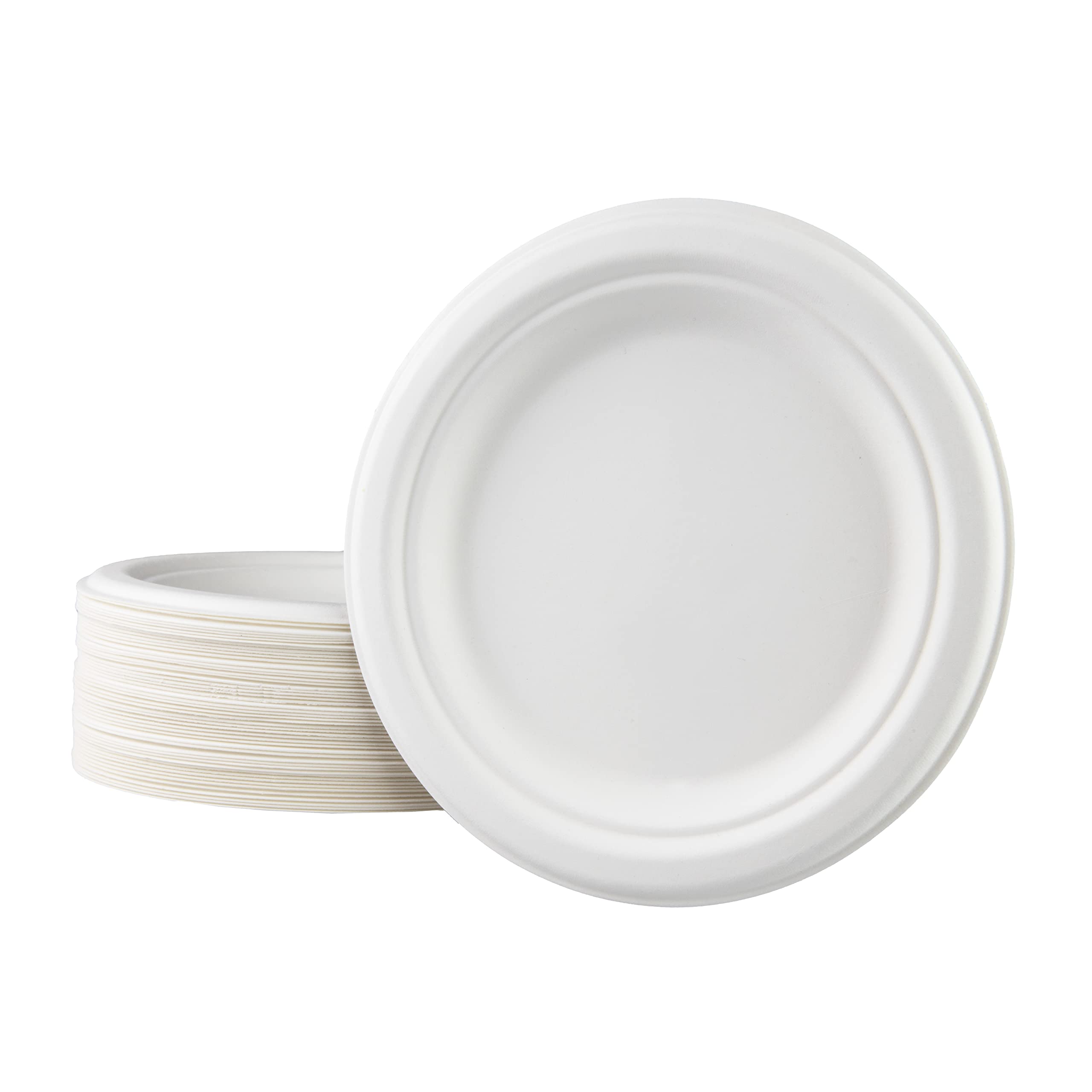 Biodegradable Disposable Bowls with Lids - Pack of 50, White - Organic Party Tableware without Plastic (CPLA) - Rough or Square Disposable Plates for Party - Environmentally Friendly (TTC03)