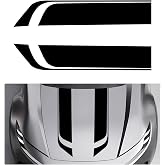 Xiqaler Car Hood Decal Sticker, Racing Stripe Vinyl Auto Body Side Decal Bumper Sticker, Universal Automotive DIY Graphic Decals Hood Stripes Decoration for SUV Truck Sedan (Black)