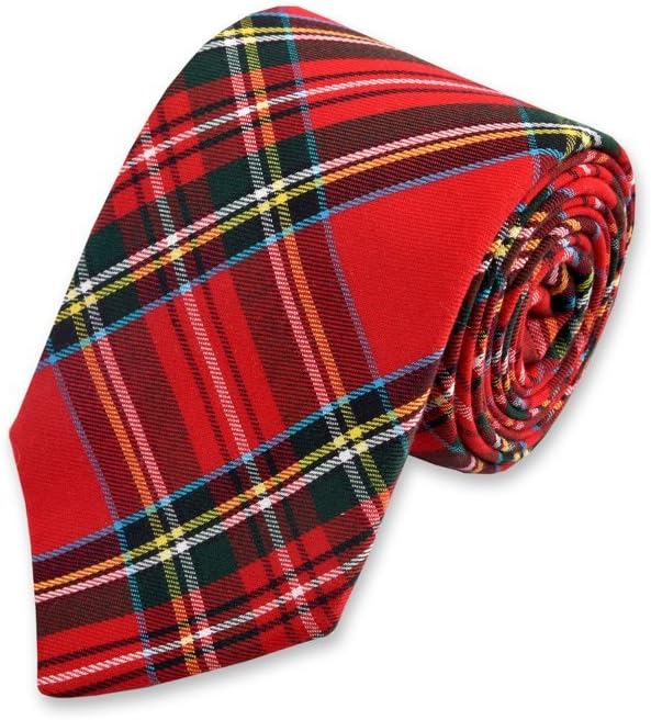 High Cotton Men's Cocoa and Mistletoe Tartan Necktie