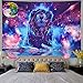 Starry Fantasy Lion Tapestry Moon Lion Wall Tapestry Psychedelic Constellation Wall Hanging Indian Hippie Colorful Leo Universe Galaxy Tapestry