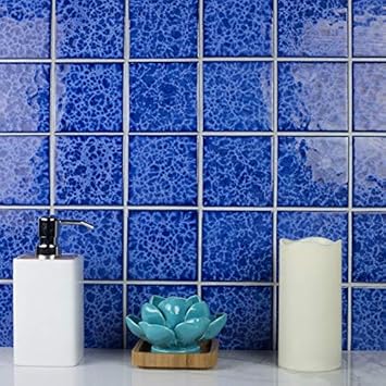azulejo decorativo de porcelana azul