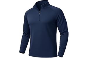 MAGCOMSEN Men's Long Sleeve Sun Shirts UPF 50+ Tees 1/4 Zip Up Fishing Running Rash Guard T-Shirts Outdoor Shirt