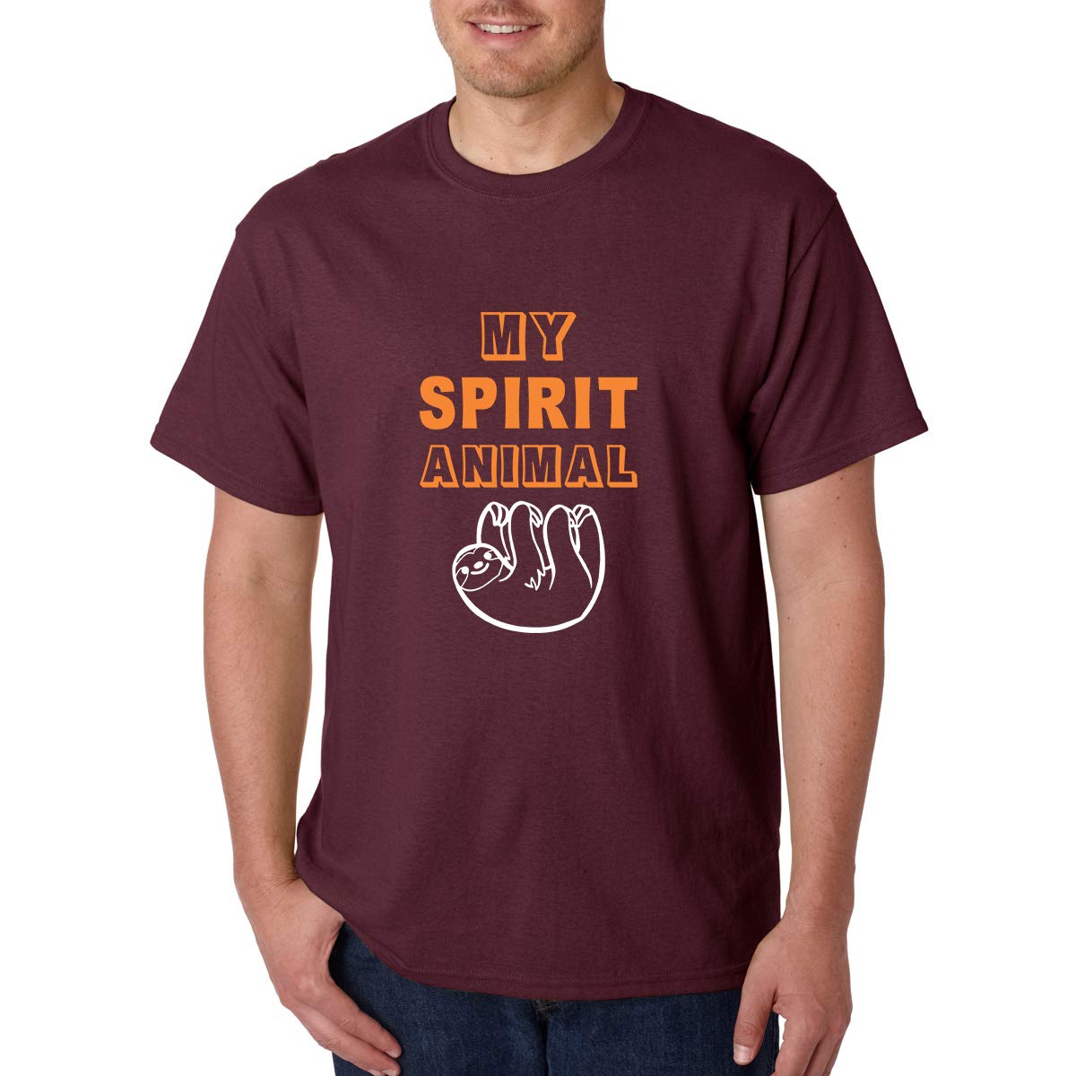 My Spirit Animal Is A Sloth Hanging Lazy Sloth, Funny Napping Pun T Shirt