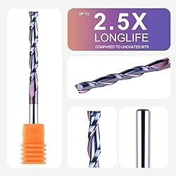 SpeTool Upcut Spiral Router Bits Extra Long 4 Inch