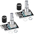 JTAREA KY-040 Rotary Encoder Module 360 Degree Switch Encoders with Knob Cap Brick Sensor Modules (Pack of 2pcs)