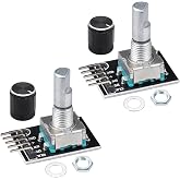 JTAREA KY-040 Rotary Encoder Module 360 Degree Switch Encoders with Knob Cap Brick Sensor Modules (Pack of 2pcs)
