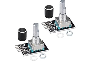 JTAREA KY-040 Rotary Encoder Module 360 Degree Switch Encoders with Knob Cap Brick Sensor Modules(Pack of 2pcs)