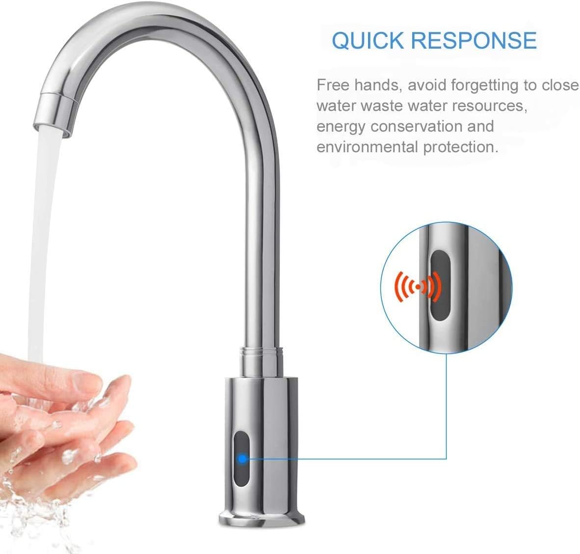 Gimify Infrared Sensor Mixer Tap Touchless Kitchen Faucet Brass Body ...