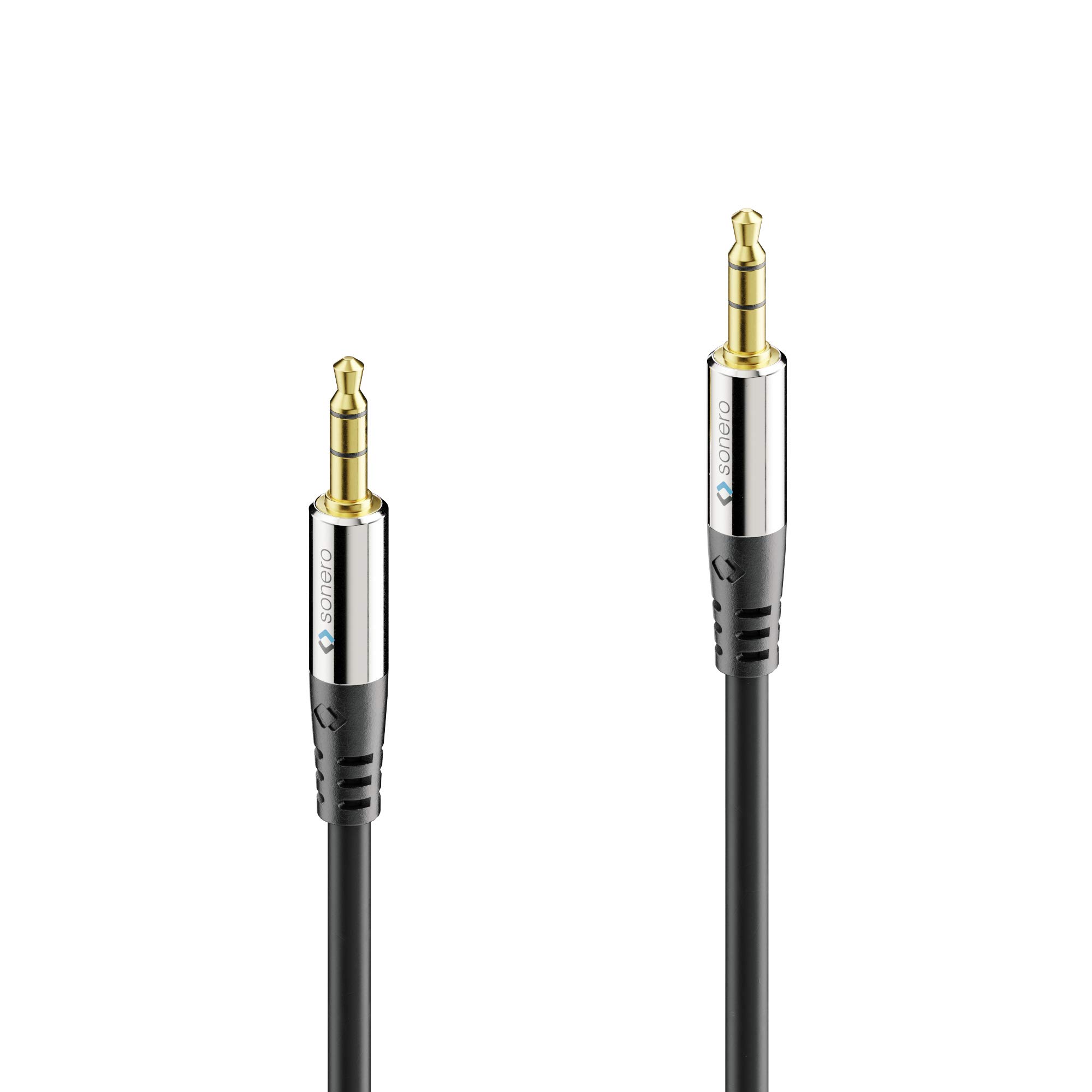 Sonero® Premium Audio Cable 3.5 mm Jack 0.50 m Gold-Plated Contacts Black