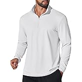 COOFANDY Mens Quarter Zip Pullover Athletic Shirt Long Sleeve Sun Protection Shirt Golf Zip Up Lightweight T Shirts for Man