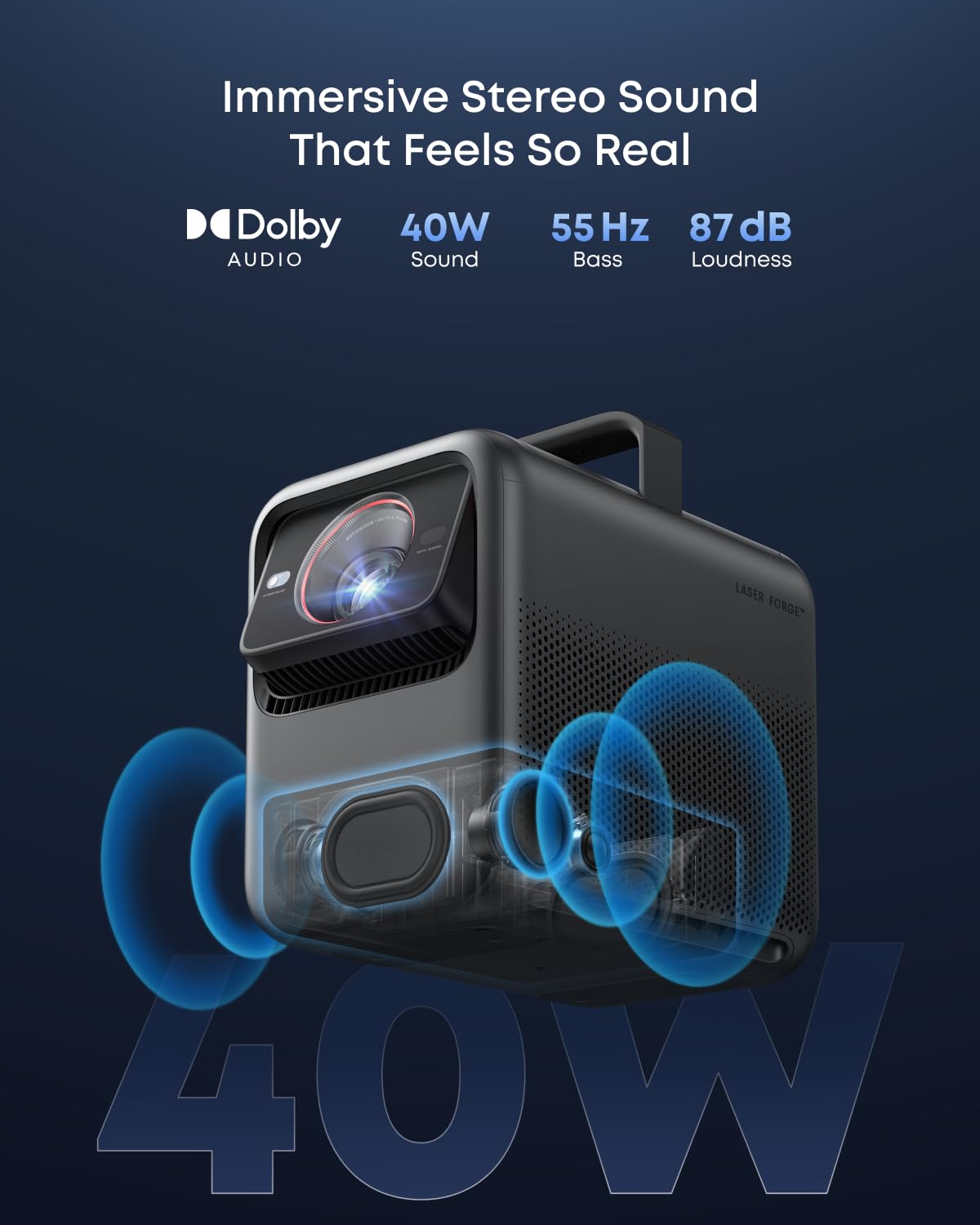 NEBULA X1 Triple Laser 4K Projector, Nebulamaster, 3500 ANSI Lumens, 56000:1 Contrast, 40W Stereo Sound, 0.9-1.5 Optical Zoom, Smart AI, Dolby Vision, 300