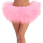 qikqik Tutus for Women 5 Layers Fluffy Skirt Adult Tutu Skirts for Women Tulle Skirt Halloween Tutu Costumes Woman 80s Tutus