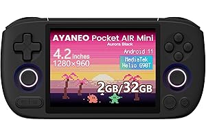 AKNES AYANEO Pocket AIR Mini Retro Handheld Game Console, 4.2" 500 Nits HD Screen (1280x960 LCD, 60Hz), Android 11 Gaming Sys