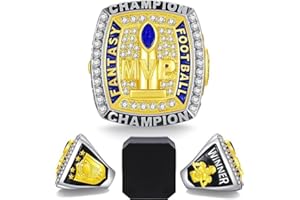 Officentra Fantasy Football Ring 2025 with with High-Grade Gift Box League FFL Champion Trophy Rings Premium Award for Winner