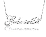 AOLO Gabriella Heart Name Necklace Silver Stainless