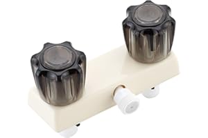 LAVISHSTREAM RV Shower Faucet, 4" Shower Valve Diverter with Dual Acrylic Control Knobs, Leak-Proof Design for RV Camper Van Travel Trailer Bathroom (Indoor/Outdoor Use), Milk White&Black