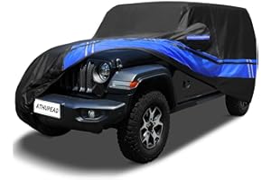 ATHUPEAD 10-Layer for Jeep Covers Waterproof 2 Door All Weather for Automobiles, Outdoor for Jeep Cover with Rain Snow Sun UV Protection, Universal Fits for Jeep Wrangler Cover TJ YJ CJ JK JL