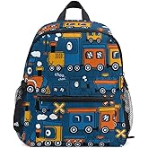 Fisyme Toddler Backpack Cartoon Funny Steam Train School Bag Kids Backpacks for Kindergarten Preschool Nursery Girls Boys, S