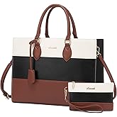 LOVEVOOK Laptop Tote Bag for Women, Work Totes Business Office Computer Briefcase with Clutch Purse