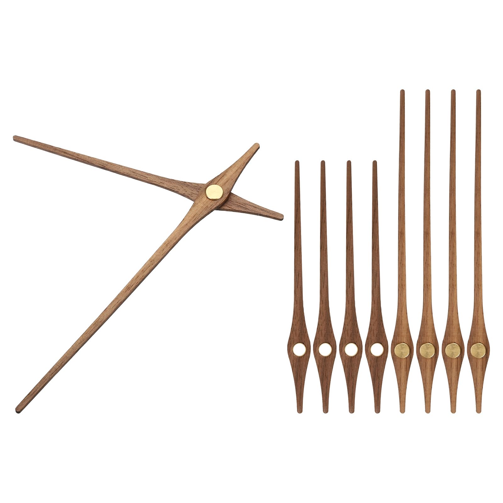 PATIKIL Replacement Clock Hands Kit, 5 Set Wooden Clock Mechanism Movement Wall Clock Hands Parts Replacement for 12 Inch Wall Clock Repair DIY Home Art Decor, H1