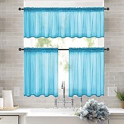 MIULEE Half Window Gauze Sheer Curtains Rod Pocket