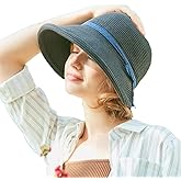 French Straw Bonnet Cap for Women Victorian Sun Hats Chin Strap Foldable Summer Bucket Hat Beach Sun Hat Fedoras