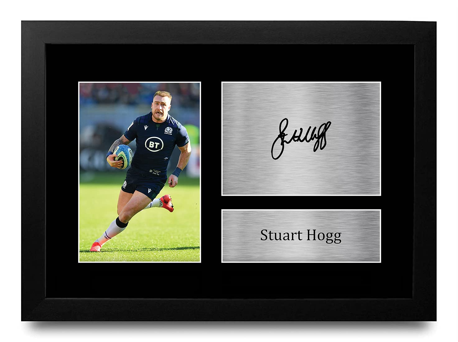 HWC Trading FR A4 Stuart Hogg Scotland Gifts Printed Signed Autograph Picture for Rugby Union Fans - A4 Framed