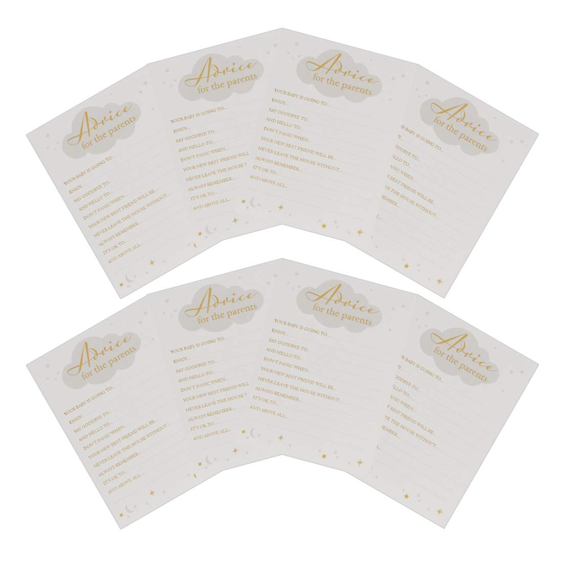 Bambino Pack of 8 Baby Shower Advice Game Cards