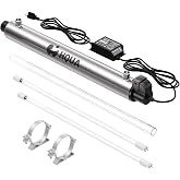 HQUA-OWS-6 120V 25W 1/2" MNPT Inlet/Outlet Small House,Kitchen Ultraviolet Water Purifier Filter, + 1 Extra UV Lamp