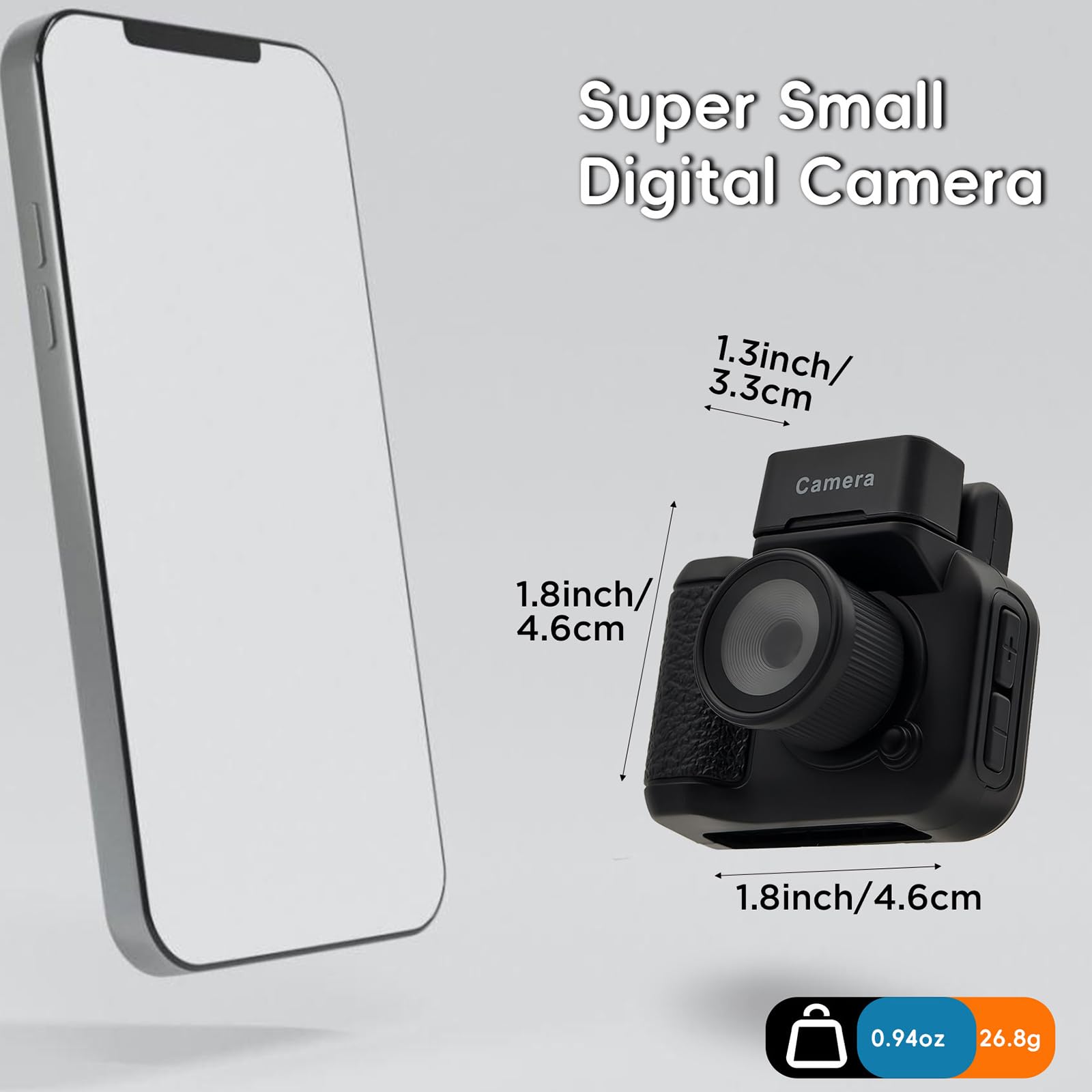 Digital Camera with 1.4 in LCD Screen 1080P 32GB Card Charging Base Monoreflexes Shaped CMOS Compact Portable Video Recorder Easy to Operate (Black)