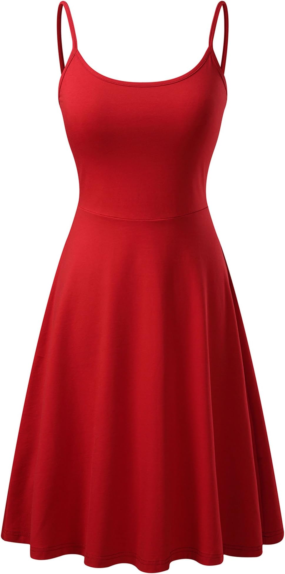 VETIOR Women's Sleeveless Adjustable Strappy Flared Midi Skater Dress