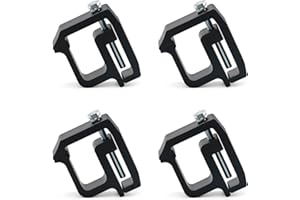 MXSAG New Pack of 4 Heavy Duty Aluminum Alloy Black Truck Bed Cap Mounting Clamps Fit Chevy/GMC/Dodge/Toyota/Ford/Nissan & More Pickup, No Drill Bolt-On Clips for Tonneau Cover Camper Topper Shell