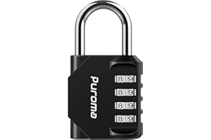 Puroma 1 Pack Combination Lock 4 Digit Locker Lock Outdoor Waterproof Padlock for School Gym Locker, Sports Locker, Fence, To