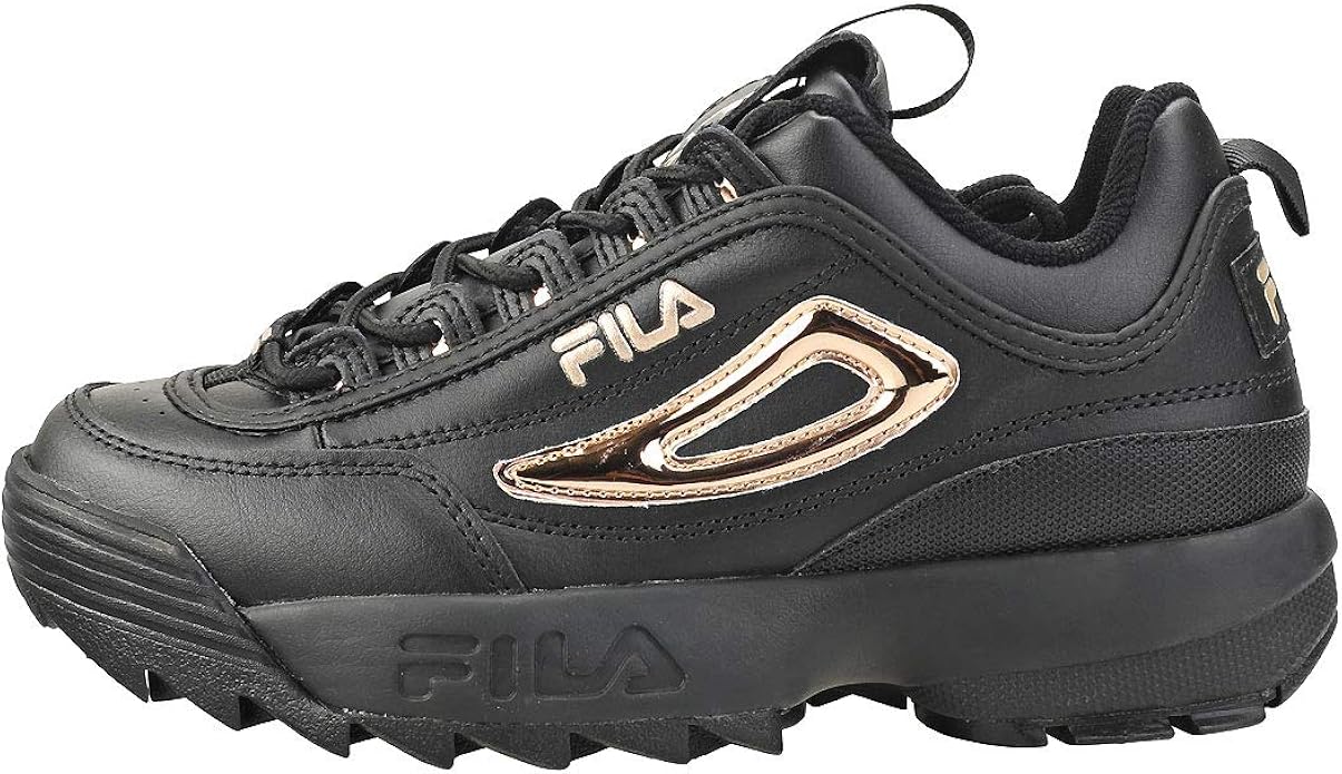 fila shoes black and rose gold