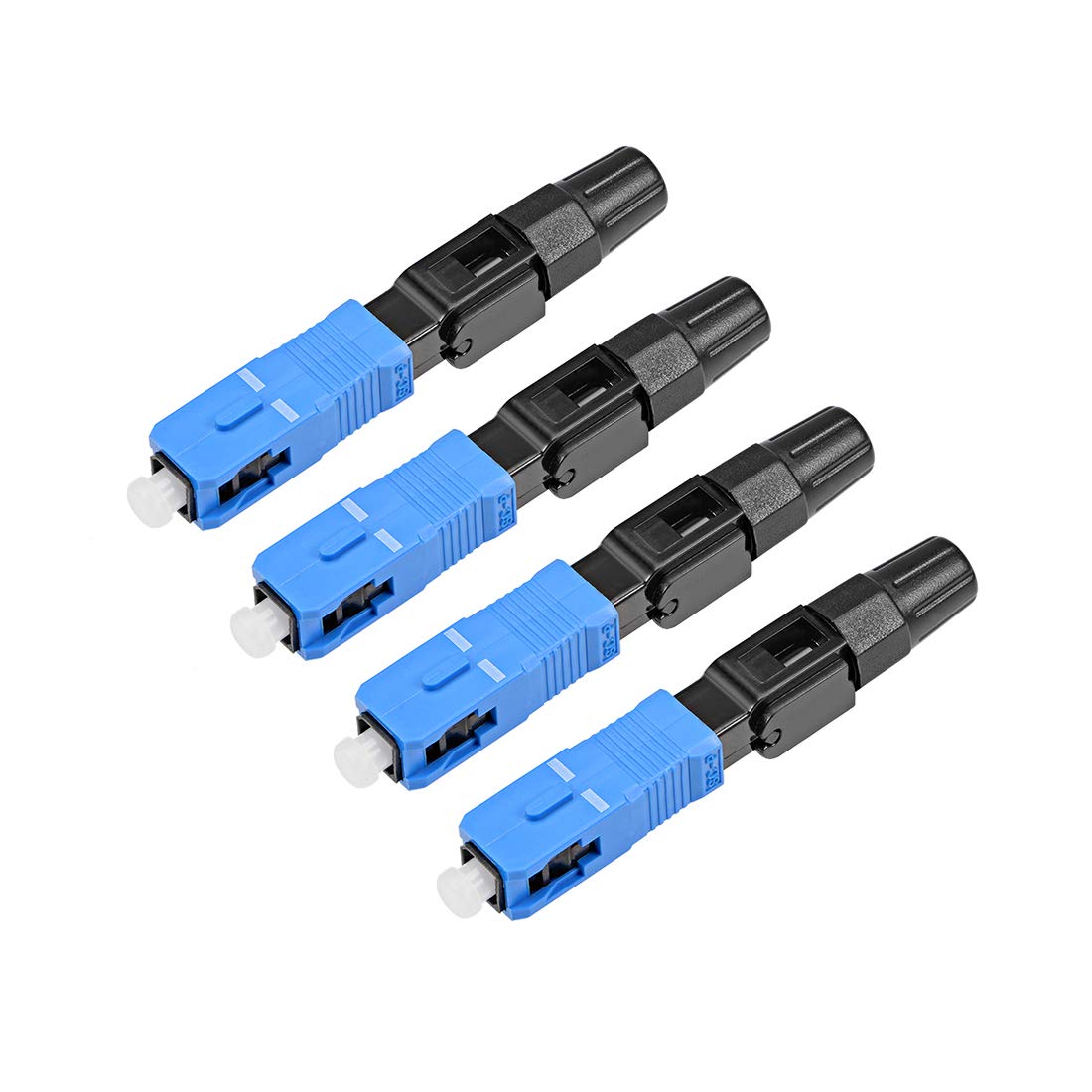 sourcing map SC/UPC Optic Fiber Quick Connector for Server Rack, Patch Panel Fast Adapter MM/SM for FTTH/OD 4Pcs