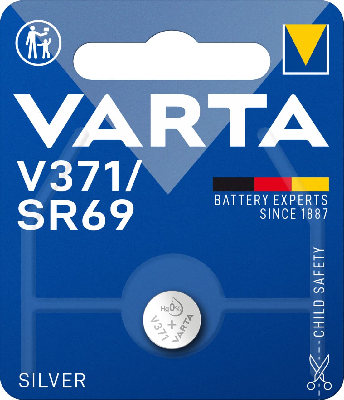 VARTA Batteries Electronics V371 button cell battery 1-pack, Button cells in original blister pack of 1