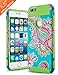 iPhone 6 Plus Case 5.5 Inch,iPhone 6s plus Case,AnnBay High Impact Hard Hybrid Dual Layer Heavy Duty Case Armor Cover Case with Totem Flower Pattern for iPhone 6 Plus /6s Plus(Green)