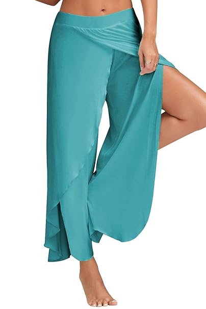 Landove Pantalon Yoga Mujer Abierto Leggins Deporte Cintura ...